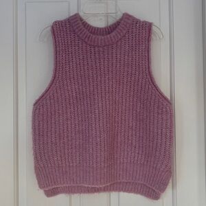 Pink - Rose Sleeveless Knit Sweater XS